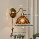 GobekUsa Glass Brass Wall Sconce LED Light Fixture for Dining Living Room