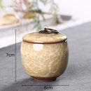 GobekUsa Ice Cracked Texture Tea Caddy Storage Jar with Moisture-proof Sealed Lid