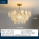 GobekUsa Leaf Glass Chandelier Pendant Light Luxury Dining Room Ceiling Fixture