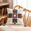 GobekUsa Geometric Waves Tufted Pillow Covers with Embroidered Tassels