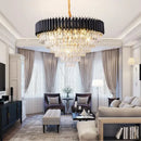 GobekUsa Golden Crystal Chandelier LED Ceiling Light for Living Room & Lobby