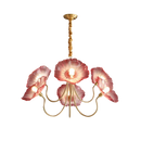 GobekUsa Lotus Leaf Glass Ceiling Chandelier with E14 Bulb
