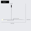 GobekUsa Arc Line Chandelier: Nordic Suspension Pendant for Living Dining Room Kitchen