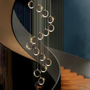 GobekUsa Crystal Chandelier Stair Pendant, Modern Living Room Lighting, Interior Home Decoration