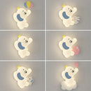 GobekUsa Elephant Cartoon Wall Light PE Lampshade for Baby Room and School Hallway