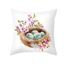 GobekUsa Easter Rabbit & Eggs Pillowcase: Festival Home Decor Flower Bunny Print Cushion Cover