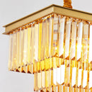 GobekUsa Gold Black Metal LED Chandelier with K9 Crystal - Retro Square Chain Pendant Lighting
