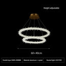 GobekUsa Crystal Flower LED Chandelier Pendant Light for Living and Dining Room