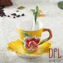 GobekUsa Enamel Rose Peony Floral Coffee Cup Wedding Birthday Gift