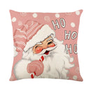 GobekUsa Christmas Santa Claus Linen Pillowcase - Sofa Cushion Cover, Decorative Living Room Pillow Cover