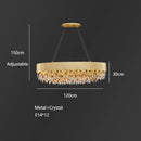 GobekUsa Crystal Chandelier: Modern Circular Design for Living Room, Lobby, Kitchen Island.