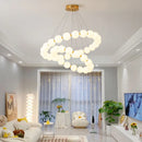 GobekUsa Gold Acrylic LED Ceiling Chandelier for Living Room Bedroom Pendant Lighting