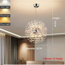 Modern Dandelion Starburst Pendant Light In Chrome