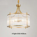GobekUsa Golden Copper Glass Chandelier LED Ceiling Pendant Light