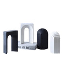 GobekUsa Geometric Ceramic Semicircular Arch Decor Figurines Home Decor Accessories