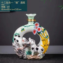 GobekUsa Jingdezhen Ceramic Wine Bottle Sculpture Gift Chinese Zodiac 3kg