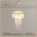 GobekUsa Jellyfish Silk Chandelier: Romantic Pendant Light for Living Room Bedroom Dining Room