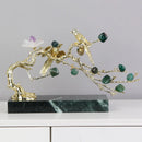 GobekUsa Crystal Golden Tree Handicraft: Artisan Metal Figurine for Home Decor