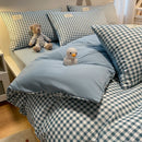 GobekUsa Cozy Plaid Duvet Cover | Simple Nordic Comforter Cover | Non-Fading Washed Cotton Bedding