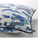 GobekUsa Indigo Blue Dragon Velvet Pillow Cover 60x60cm Eclectic Style Home Decor