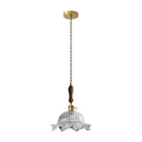GobekUsa Clear Glass LED Hanging Lamp French Style Pendant Light for Home Decor