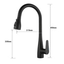 GobekUsa Gray Matte Kitchen Faucet | Pull Out Black Sink Tap Swivel Water Mixer