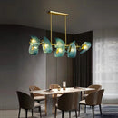 GobekUsa Blue Peacock Leaf Glass Designer Chandeliers Lighting
