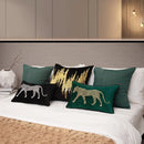 GobekUsa Gold Leopard Embroidered Pillow Cover for Luxe Living Room Decor