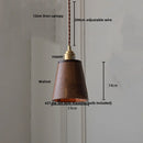 GobekUsa LED Pendant Lamp: Japan Style, Copper Socket, Walnut Wood, Adjustable Hanging Light