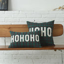 GobekUsa Christmas Plaid Cotton Cushion Cover with Letter Snowflake Embroidery