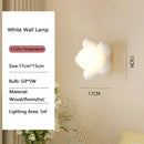 GobekUsa Kids Flower Resin Wall Lamp LED G9 Bulb White Pink Creative Bedroom Decor