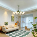 GobekUsa Green Flower Ceiling Chandelier: Elegant Iron Art Pendant Lamp for Living Room, Bedroom, Villa
