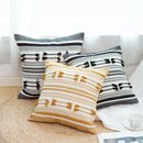 GobekUsa Geometric Tassels Cushion Cover - Yellow & Black Woven Home Decor Pillow