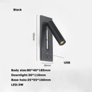 GobekUsa LED Wall Lamp with Switch, USB Port, Rotatable - Bedroom Reading Light