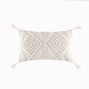 GobekUsa Cotton Tassels White Cushion Covers 45x45/30x50cm - Square Geometry Pillowcase
