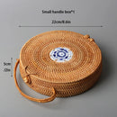 GobekUsa Handwoven Rattan Storage Box with Lid - Kitchen Organizer & Decorative Basket