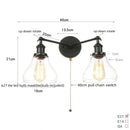 GobekUsa Black LED Wall Sconce 2-Head Lamp for Bedroom Bathroom Mirror