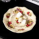 GobekUsa Lace Edge Flower Ceramic Cup & Saucer Set - Gold-plated Teacup for Dining Table