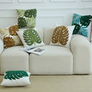 GobekUsa Boho Floral Embroidered Canvas Cushion Cover 45*45cm for Living Room