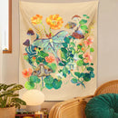 GobekUsa Luna Moth Tapestry: Psychedelic Botanical Wall Hanging for Home Decor
