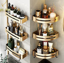 GobekUsa Gold Bathroom Corner Shelf: Wall-Mounted Triangle Storage Rack for Toiletries