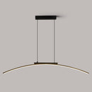 Modern Curved Bridge LED Pendant Light in Black or Gold