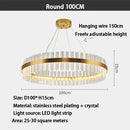 GobekUsa Gold Crystal Chandelier: Modern LED Luxury Lighting for Dining Living Bedroom