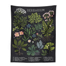 GobekUsa Botanical Wildflower Reference Chart Tapestry Wall Hanging - Bohemian Home Decor