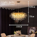 GobekUsa Crystal LED Chandelier: Modern Light Luxury Water Drop Design for Home Decor