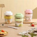 GobekUsa Breakfast Cup with Spoon: Portable Food Storage Container for Students and Picnics