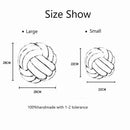 GobekUsa Handmade Knotted Ball Round Plush Pillow for Home Decoration
