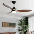 GobekUsa 52" Black Ceiling Fan Light with Remote Control for Living Room, Restaurant, and Household
