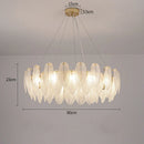Feather Glass Gold Pendant Light