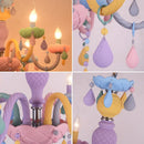 GobekUsa Crystal Chandelier Kids Bedroom Rainbow Candle Light Fixture